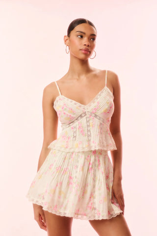 Elsette Top- White Peach