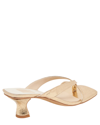Brevel Heel- Gold Distressed Leather