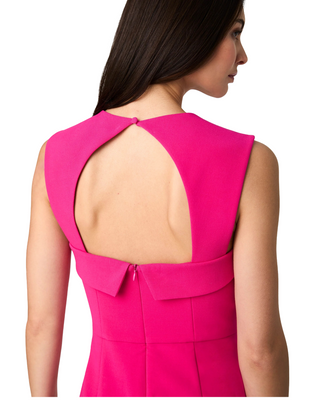 Whisper Foldover Square Neck Dress- Cerise Pink