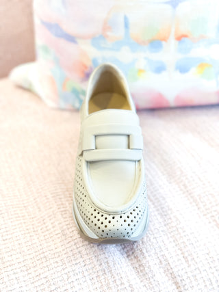 Cher Slip-On Sneaker- Creme Leather