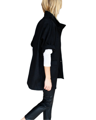 Layering Jacket- Black Wool/Cashmere