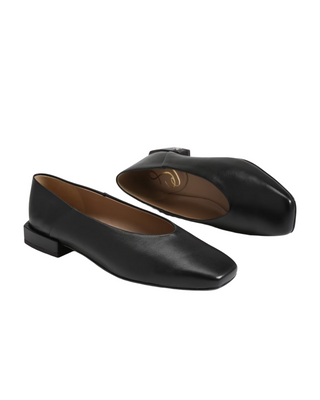 Kasey Square Toe Ballet Flat- Black