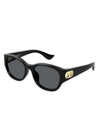 Valentino Slim Square Sunglasses- Black/Grey