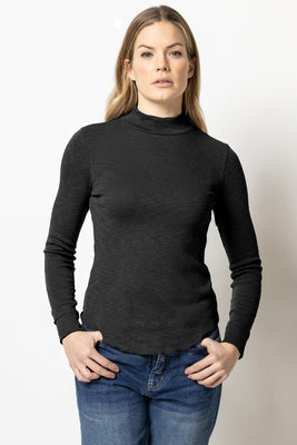 Long Sleeve Mock Neck- Black
