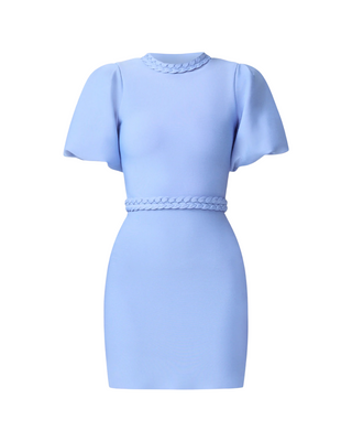Floriana Puff Sleeve Dress- Cornflower Blue