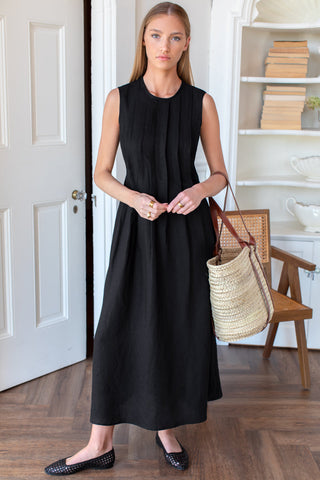 Plait Maxi Dress- Black