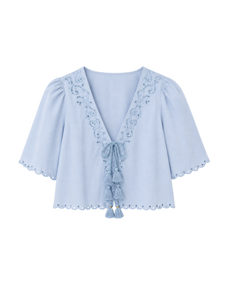 Belle Top- Powder Blue