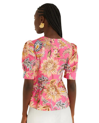 Short Sleeve Blouse- Ligia Floral Pink