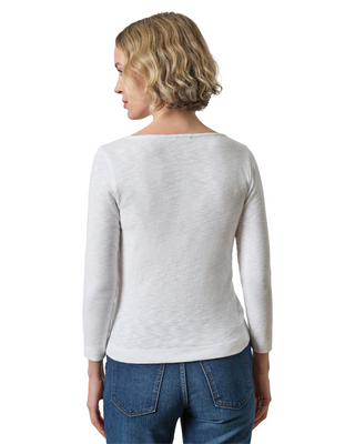 3/4 Sleeve French Tee- White