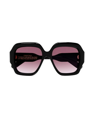 Chloe Gayia Square Sunglasses- Black + Red