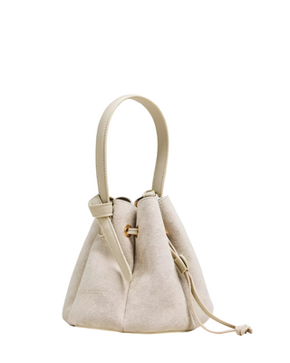 Laguna Mini Bucket Bag- Light Gray Suede