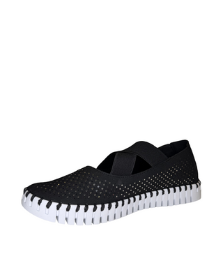 Tulip Criss-Cross Ballet Flat- Black