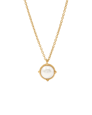 Honeybee Solitaire Necklace-  Pearl