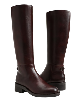 Milla Knee High Boot- Dark Brown Leather