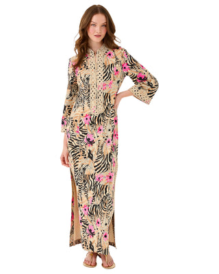 Shealyn Stretch Cotton Maxi Caftan- Rutabaga El Morocco