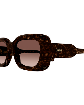 Chloe Gayia Rectangle Sunglasses- Havana + Copper
