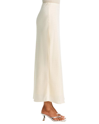 Eden Satin Midi Skirt- Ivory