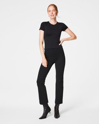 Smoothing Jersey Short Sleeve Crewneck Tee- Black
