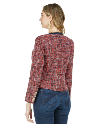 Red + Navy Tweed Jacket