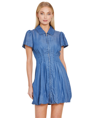 Denim Zip Bubble Dress