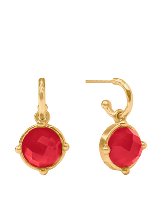 Honeybee Hoop & Charm Earring- Iridescent Strawberry