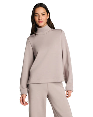 Luxe Turtleneck Top- Coastal Fog