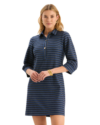 Kat Knit Dress- Navy Royal White