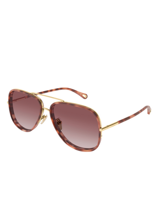 Chloe Oversized Aviator Sunglasses- Red/Gold