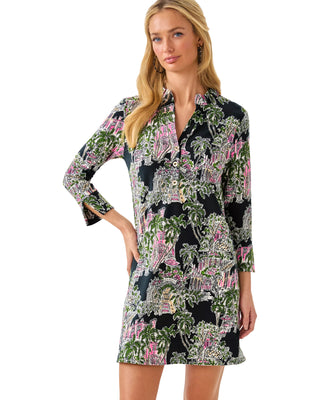 Knightley Dress- Onyx Palm Beach Anniversary Toile