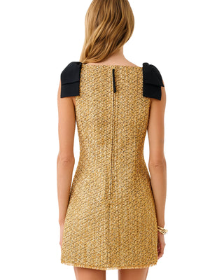 Cora Skirted Romper- Gold Metallic Golden Glow