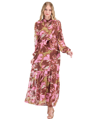 Molten Blush High Neck Maxi Dress