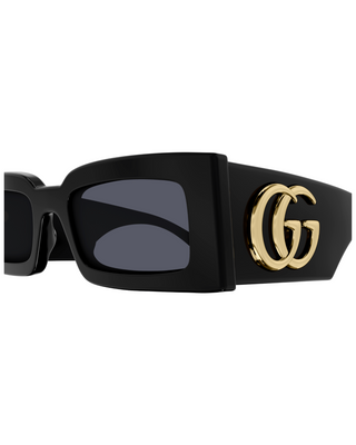 Gucci Slim Rectangle Sunglasses- Black