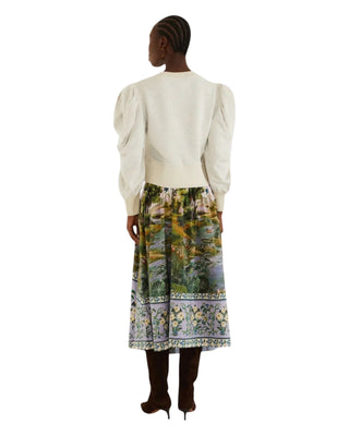 Countryside Landscape Multicolor Midi Skirt- Countryside Landscape