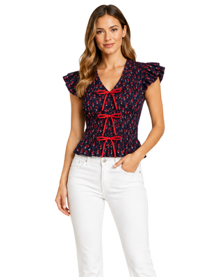 Juniper Top- Navy Amora