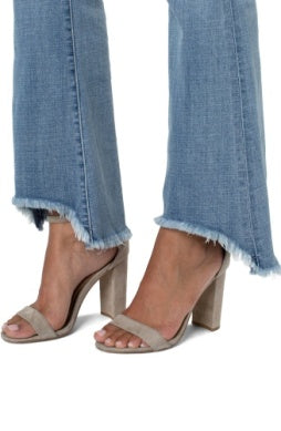 Hannah Flare w/Curve Fray Hem- Oracle
