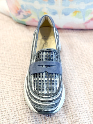 Ardice Slip-On Shoe- Denim Raffia