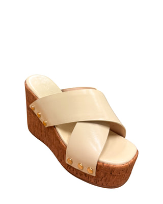 Serena Woven Platform Sandal- Eggshell