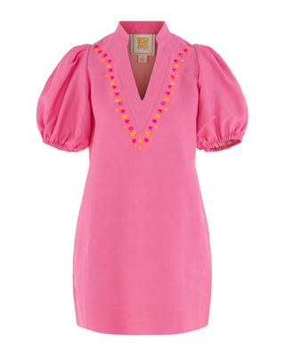 Hampton Mini Dress- Rosé Linen