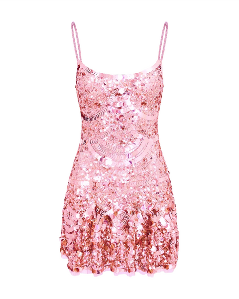 Liria Dress- Light Pink Sequin – Monkee's of Ridgeland