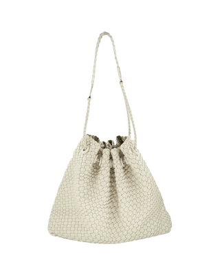Kara Woven Bucket Bag- White