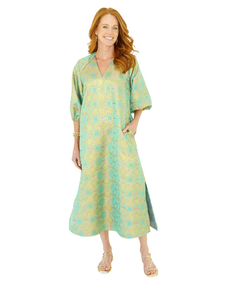 Coco Jacquard Dress- Lime