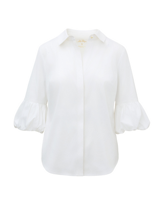 The Bubble Sleeve Lilly Shirt- Resort White