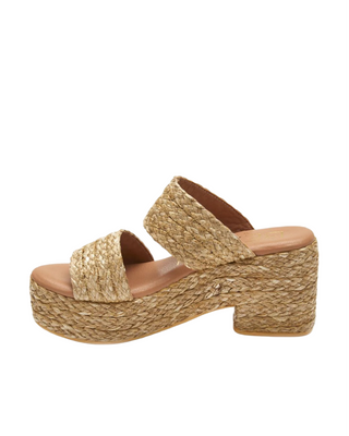 Ocean Ave Block Heel Sandal- Cognac