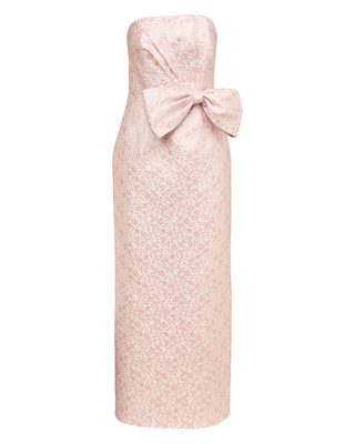 Tiernan Maxi Dress- Conch Shell Pink Risty Ditsy Metallic Brocade