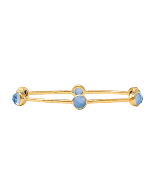 Milano Luxe Bangle- Iridescent Chalcedony Blue- Large