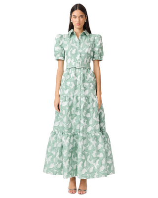 Lisette Puff Sleeve Maxi Dress- Seagreen