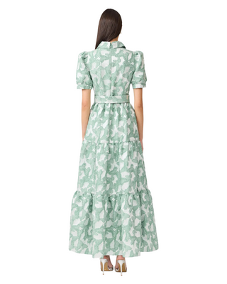 Lisette Puff Sleeve Maxi Dress- Seagreen
