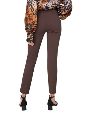 Renuar Pull On Ankle Pant- Chocolate