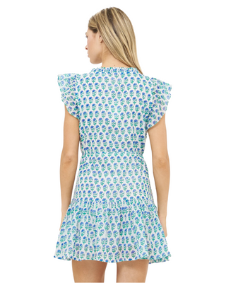 Cinched Flirty Short Dress- Boti Blue