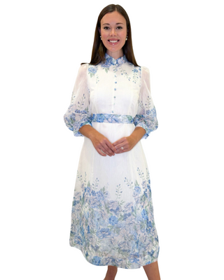 Blue Wildflower Maxi Dress